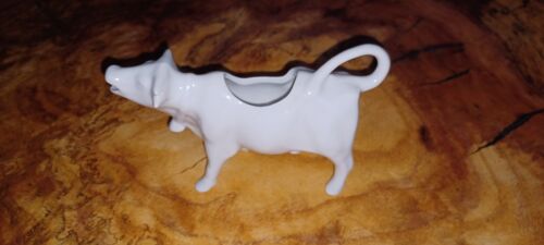 Vintage Porcelain (Made In France) Cow Figure Creamer.