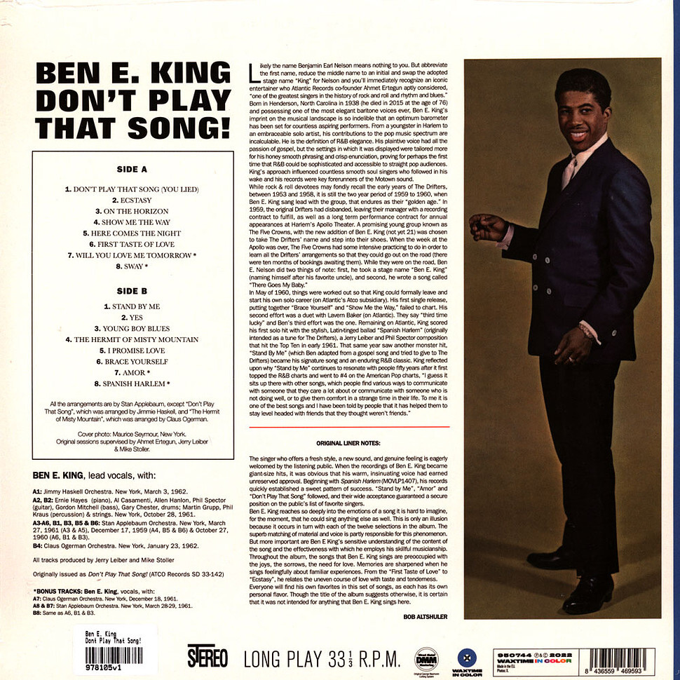 Ben E. King / Don't Play That Song!【オリジ】 Don't Play That Song - Album by Ben E. King | Spotify