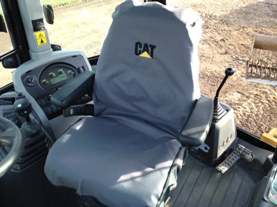 RHINO UK CAT Backhoe Seat Cover Embroidered with Logo Heavy Duty Waterproof