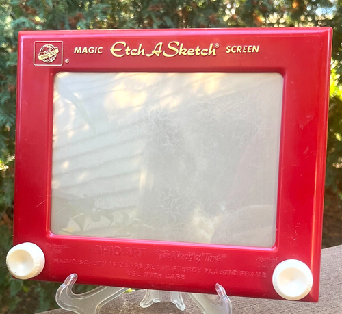 Vtg Magic Etch A Sketch Screen Red No. 505 Ohio Art USA-The World Of Toys U.S.A.