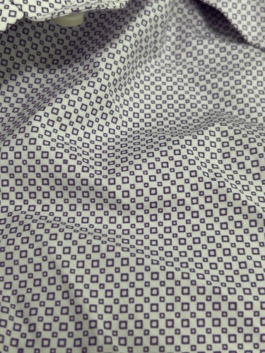 NWT Synrgy Light Purple Cotton Diamond Printed Button Up Dress Shirt Size 2XL - 第 6/10 張圖片