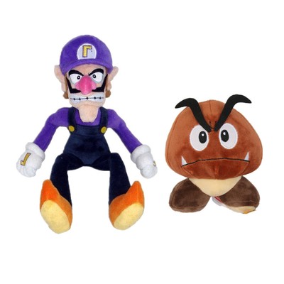 2pcs Super Mario Bros Waluigi + Goomba Plush Doll Plushie Figure Toys Xmas Gift | eBay