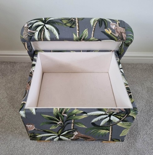 Storage Footstool Fryetts Monkeys Fabrics Rainforest Pouffe Jungle Apes Nursery - Picture 18 of 49