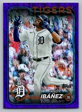 2024 Topps #25 Andy Ibáñez Purple Holofoil Detroit Tigers 363/799 Free S&H
