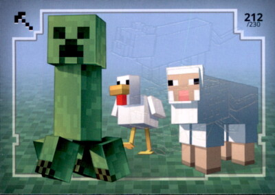 Minecraft Trading Cards 2021 - Nr. 212 Creeper Fleeing Action Glow Karte