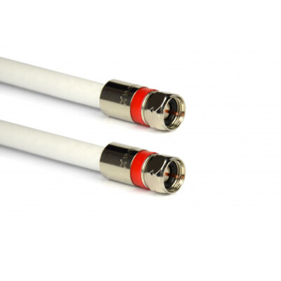 15m PremiumX SAT Antennenkabel KoaX REINES KUPFER mit F-Kompressionsstecker HDTV