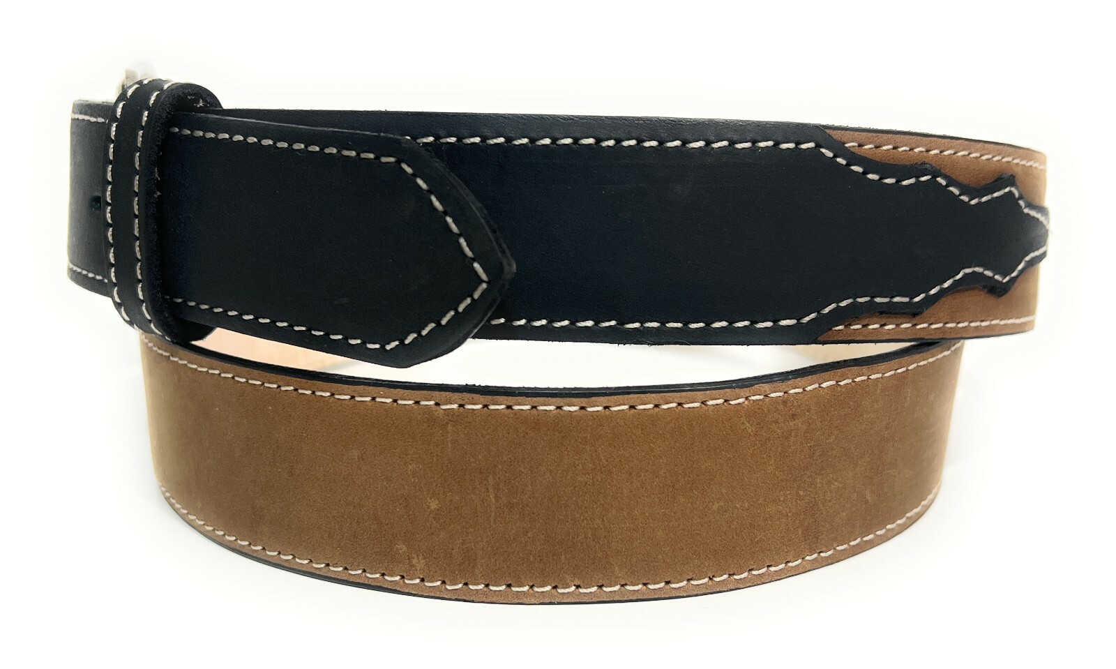 MEN'S 1.5" WIDE WESTERN COWBOY BELT. SUEDE LEATHER RODEO BELT. CINTO VAQUERO