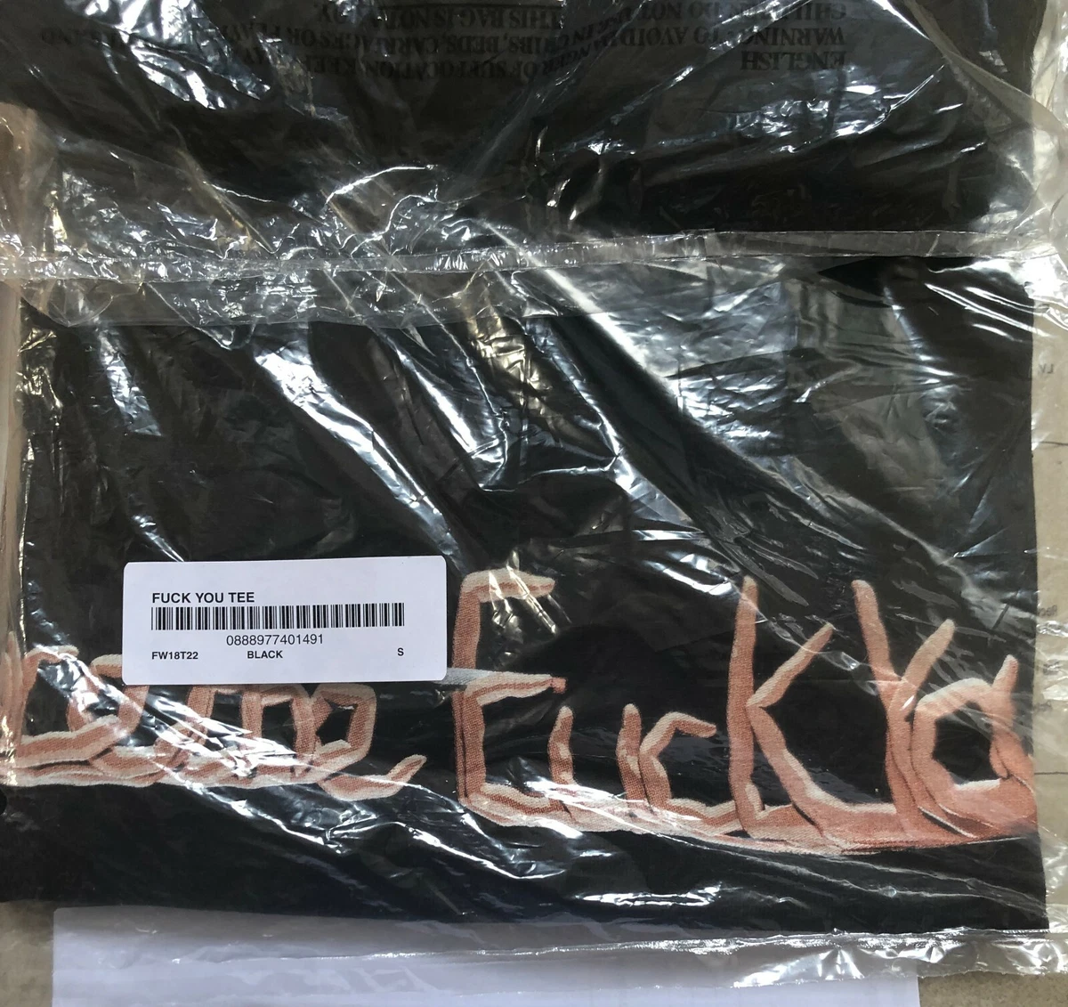 Supreme Fuck-U You Small S Black T-shirt FW18 | eBay