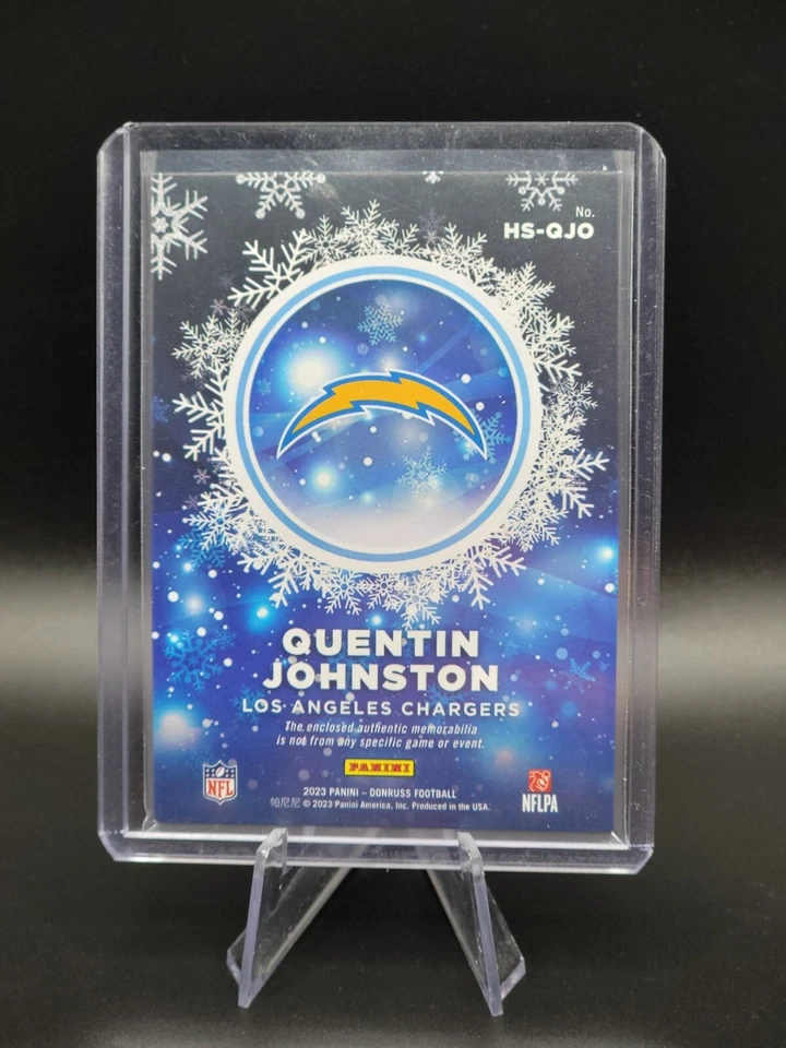 Quentin Johnston Panini Donruss Holiday Sweaters RC 🏈 LA Chargers - Image 2 of 2