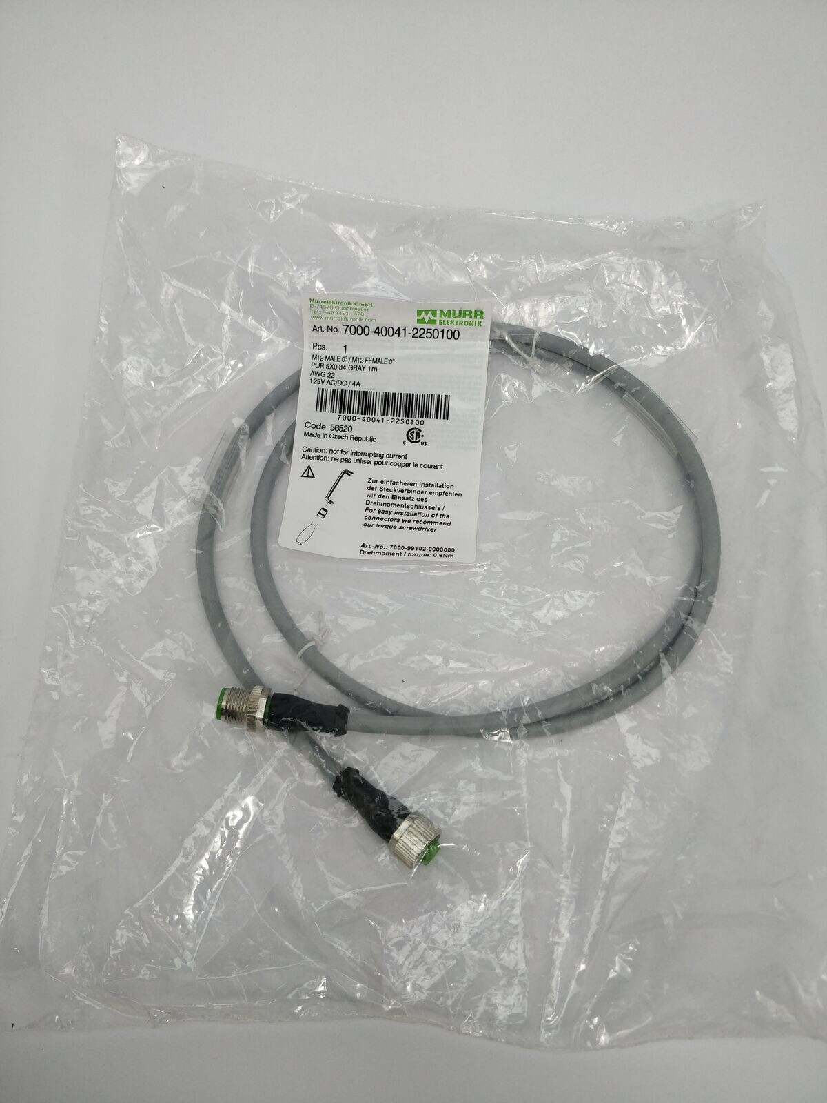 700041 Pin Code MURR ELEKTRONIK 7000-40041-2250100 / 7000400412250100 (NEW IN BAG) | eBay