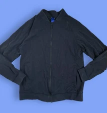 Kit And Ace Bomber Jacket Men's L Navy Blue Cotton Stretch Long Sleeve Full Zip