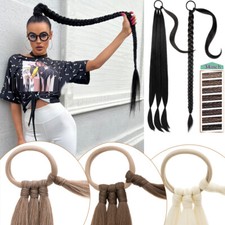 34" Braid Ponytail Wrap Extra Long Pony Tail Hair Extensions Thick Real As Human