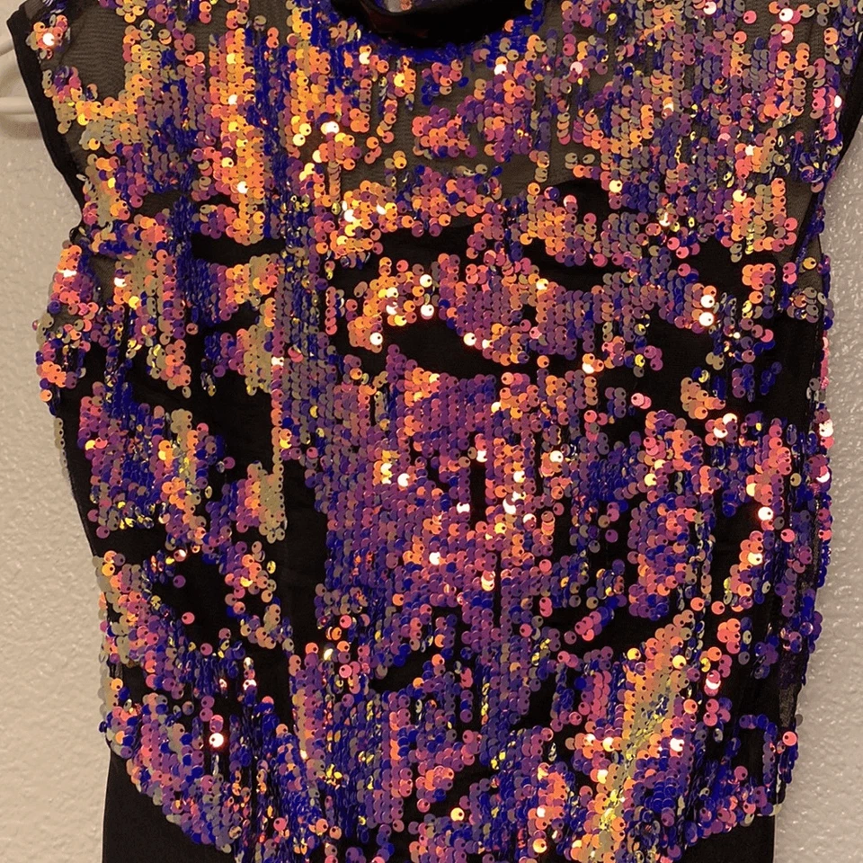 Galeria de fantasias preto lantejoulas fantasia de dança acro collant UNSTEADY 19632 XLC - Imagem 4 de 4