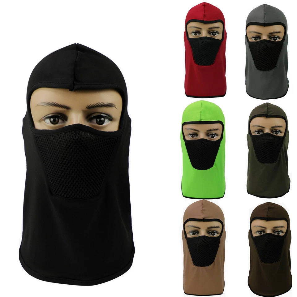 3PC Balaclava Black Face Mask Windproof Ski Thermal Neck Gaiter Scarf Thin Type - Image 2 of 2