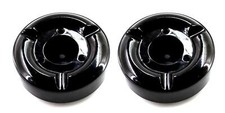 2er Set Aschenbecher schwarz | Melamin | Sturmaschenbecher | Tischaschenbecher
