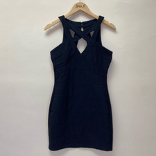 Crystal Doll Black Sleeveless Cutout Bodycon Mini Dress Size 5 Junior CrissCross