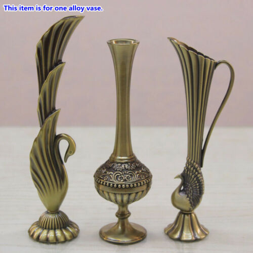 Alloy Metal Flower Brass Vase Baroque Wedding Table Centerpiece Jardiniere - Picture 1 of 17