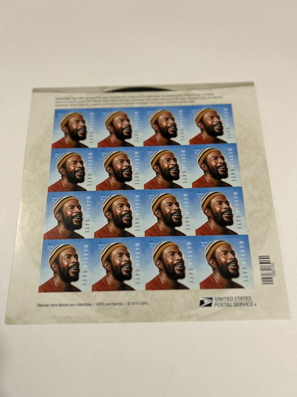 2018 Marvin Gaye Collectibles Sheet Of Stamps 