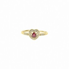 Valentine's Special Design Diamond Ruby 14K Gold Gemstone Love Heart Ring