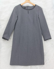 Talbots Women's Long Sleeve Shift Zipper Knee Length Zipper Gray Dress 18 #1563