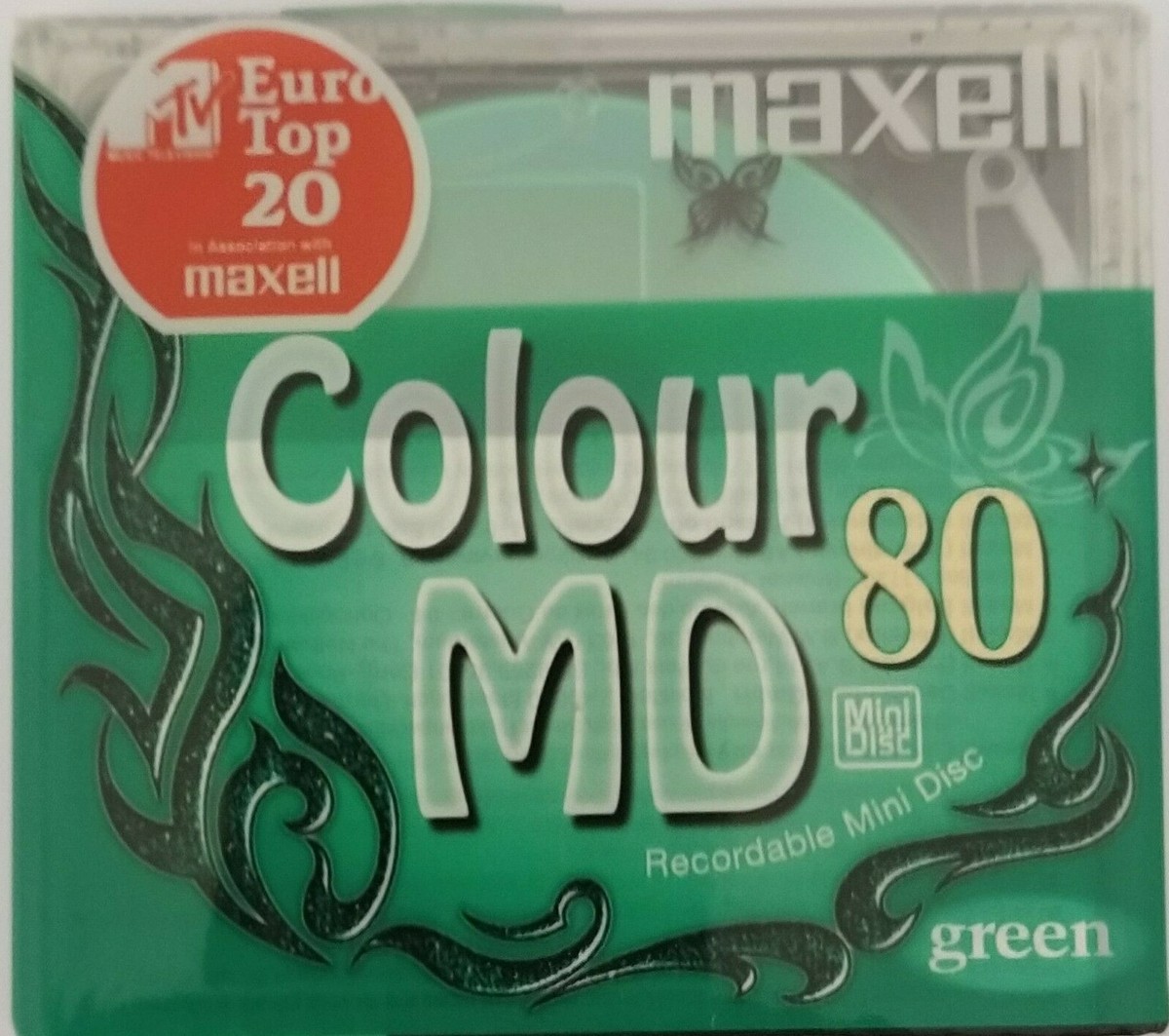 Maxell Pro 80 MiniDisc | A nice gold coloured disc inside a