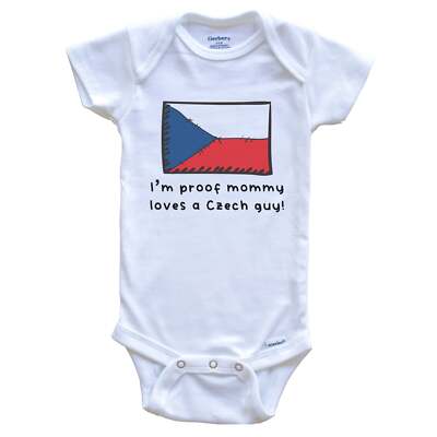 I'm Proof Mommy Loves A Czech Guy Czech Republic Flag One Piece Baby Bodysuit