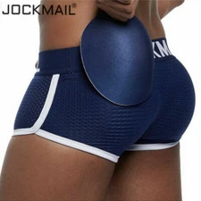 JOCKMAIL Men Underwear Breathable Mesh Enhancing Padded Hip Sexy Boxer Trunks JM