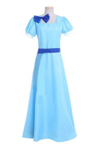 Ladies Peter Pan Wendy Darling Fancy Dress Costume Rachel Fairy Tail Wendy Dress - Afbeelding 1 van 3