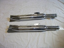 für Jawa 250 Jawa 350 Paar Auspuff / Schalldämpfer verchromt Fischschwanz Ø40mm