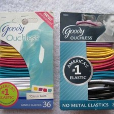 36 Goody Ouchless Citrus Twist Color Thin No Metal Elastic Hair Bands Ponytailer