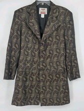 Old Frontier Clothing Co Women's Brocade Frock Coat - Brown Paisley Sz 36 $365