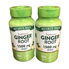 2 pack Nature's Truth Ginger Root 1500mg per serving 100 caps each Exp 04/27 NEW