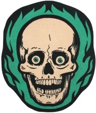 NEW Creepy Co. Beistle FLAMING SKULL Rug 40x33" Skeleton Home Decor Halloween