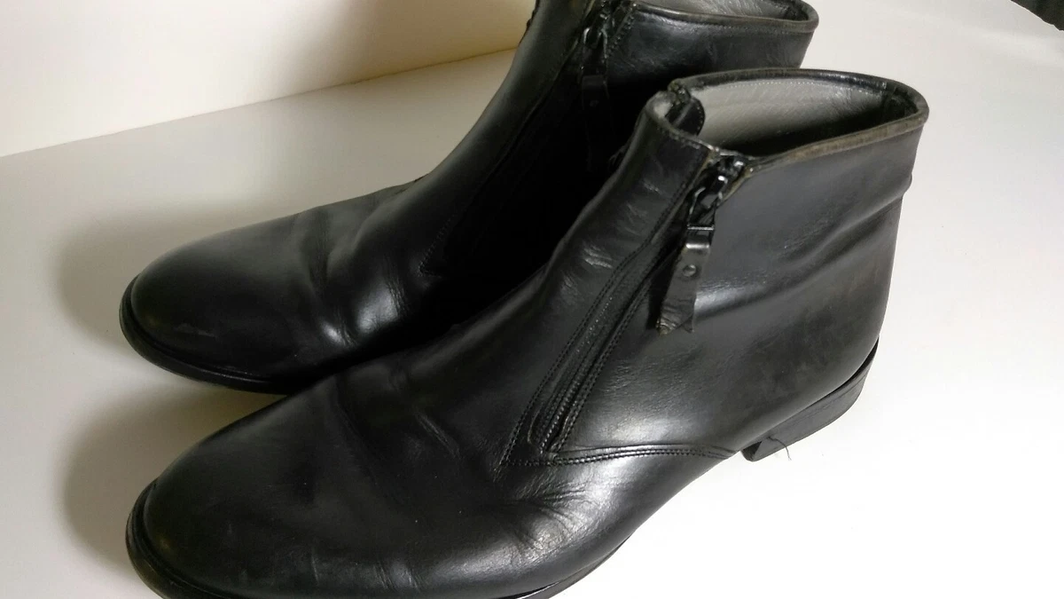 Emporio Armani Leather Upper Ankle Boots for Men for Sale | Shop