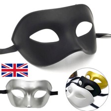QUALITY MENS MIDNIGHT BLACK Venetian Masquerade Party Eye Carnival Mask
