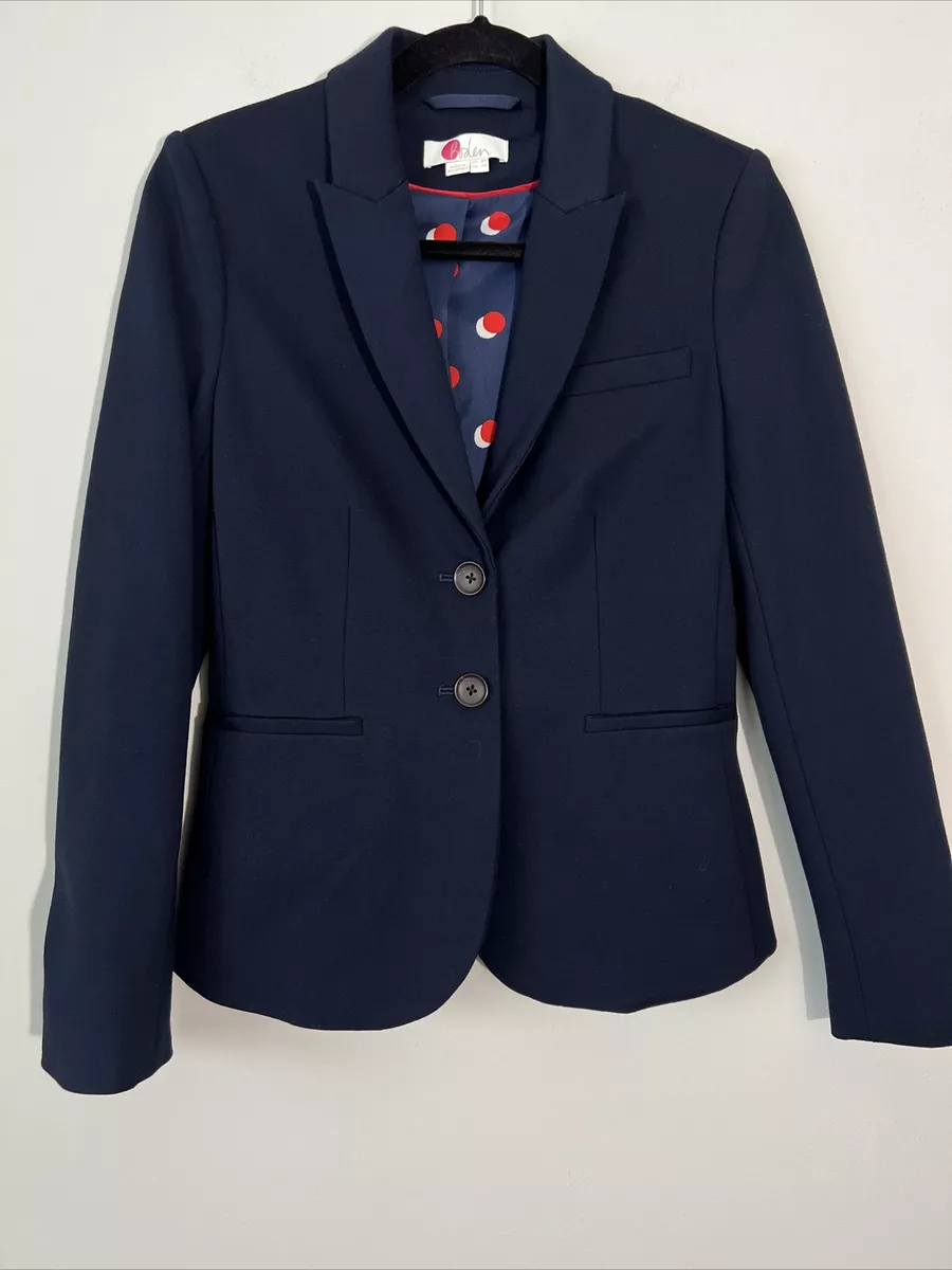 Boden Elizabeth Ponte Blazer Size 4 Navy Blue Career Elegant eBay
