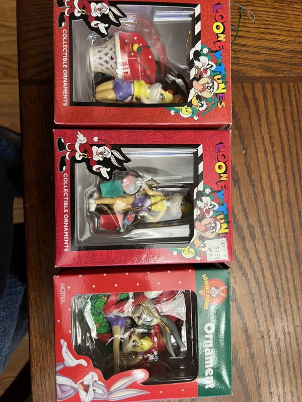 3 Vintage Looney Tunes Christmas Ornaments