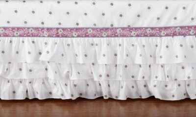 Pottery Barn KIDS BABY Brooklyn Ruffle Crib Skirt Purple Lavender