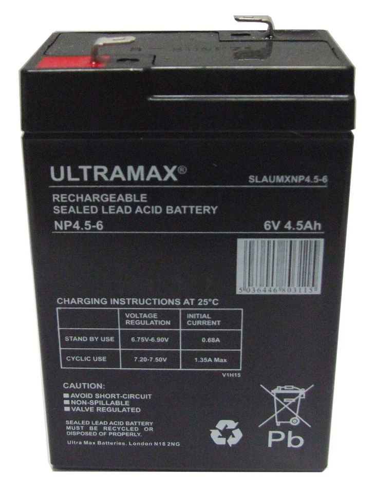 6V 4.5AH Rechargeable VRLA AGM Battery - NO SPILL - Aroma 3-FM-4 6V 4AH - Image 3 of 4