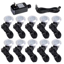 10pcs LED Deck Light Kit Outdoor Yard Garden Step Road Path Lights Pathway Lamp