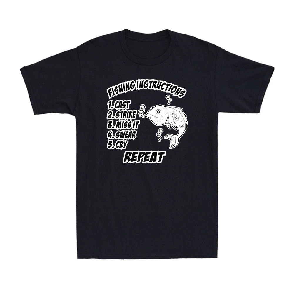 Fishing Instructions Fish Funny Gift Present For Him Gifts Men's Cotton T-Shirt
Opens in a new windo