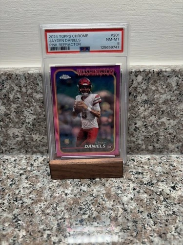 2024 Topps Chrome - Rookies Jayden Daniels #201 Pink Refractor (RC) PSA 8