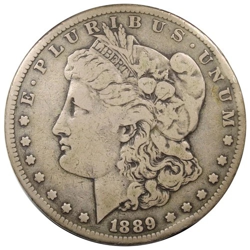 1889-CC Morgan Dollar VF+ VERY GOOD Circulated Rim Bump A3050
