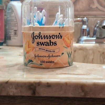 1986 Johnson & Johnson Johnson's Swabs Gentle Tip Cotton Swabs 150  White/Blue
