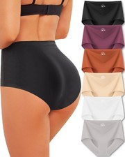 High Waisted Seamless Underwear Women'S Briefs Panties No Show 6Pack Xs-3Xl