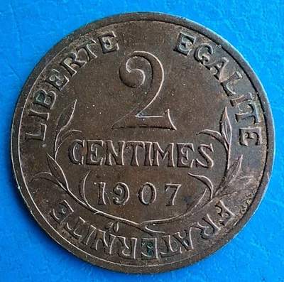 2 centimes Dupuis 1907 , année RARE , cote en TTB 100€ - Photo 1/2