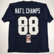 Autographed/Signed Lou Holtz 1988 National Champs Notre Dame Blue Footba