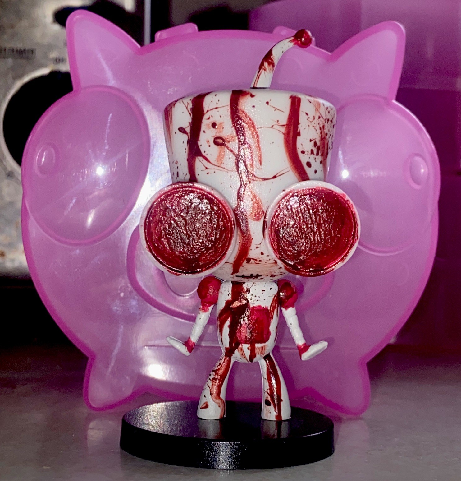 Custom Painted Invader Zim “Bloody Gir” 3” Vinyl Figure Jhonen Vasquez
