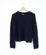 VELVET By Graham & Spencer Crewneck Sweater Navy M $189 A3 201