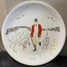 21.5cm Lakeland Ceramics Plate- Hand painted WASDALE HUNT By Antonia Wicksteed